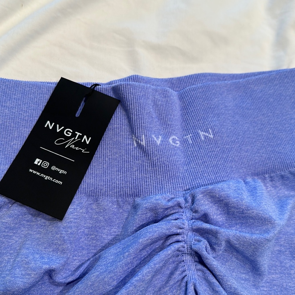 NVGTN blue scrunch shorts